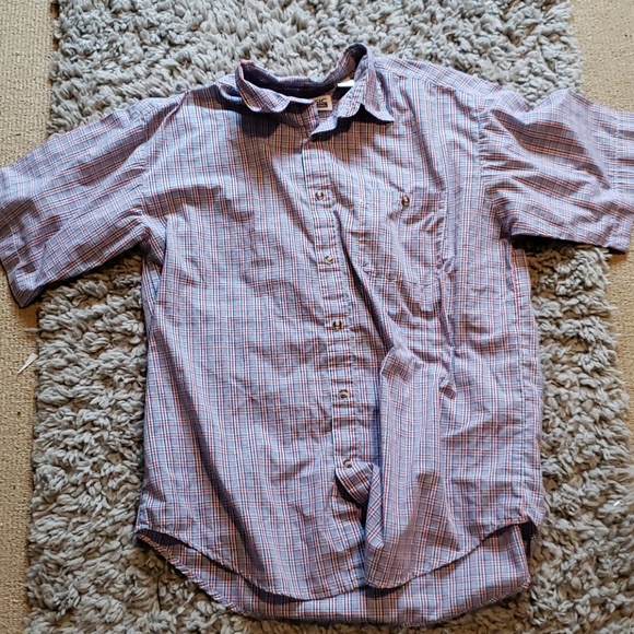 🦋🎁 gingham print button up short sleeve - Picture 1 of 5